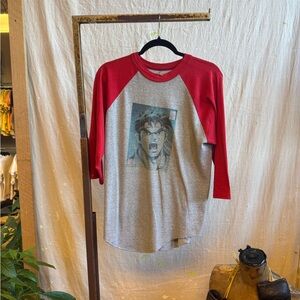 Vintage 80s street fighter boot baseball shirt